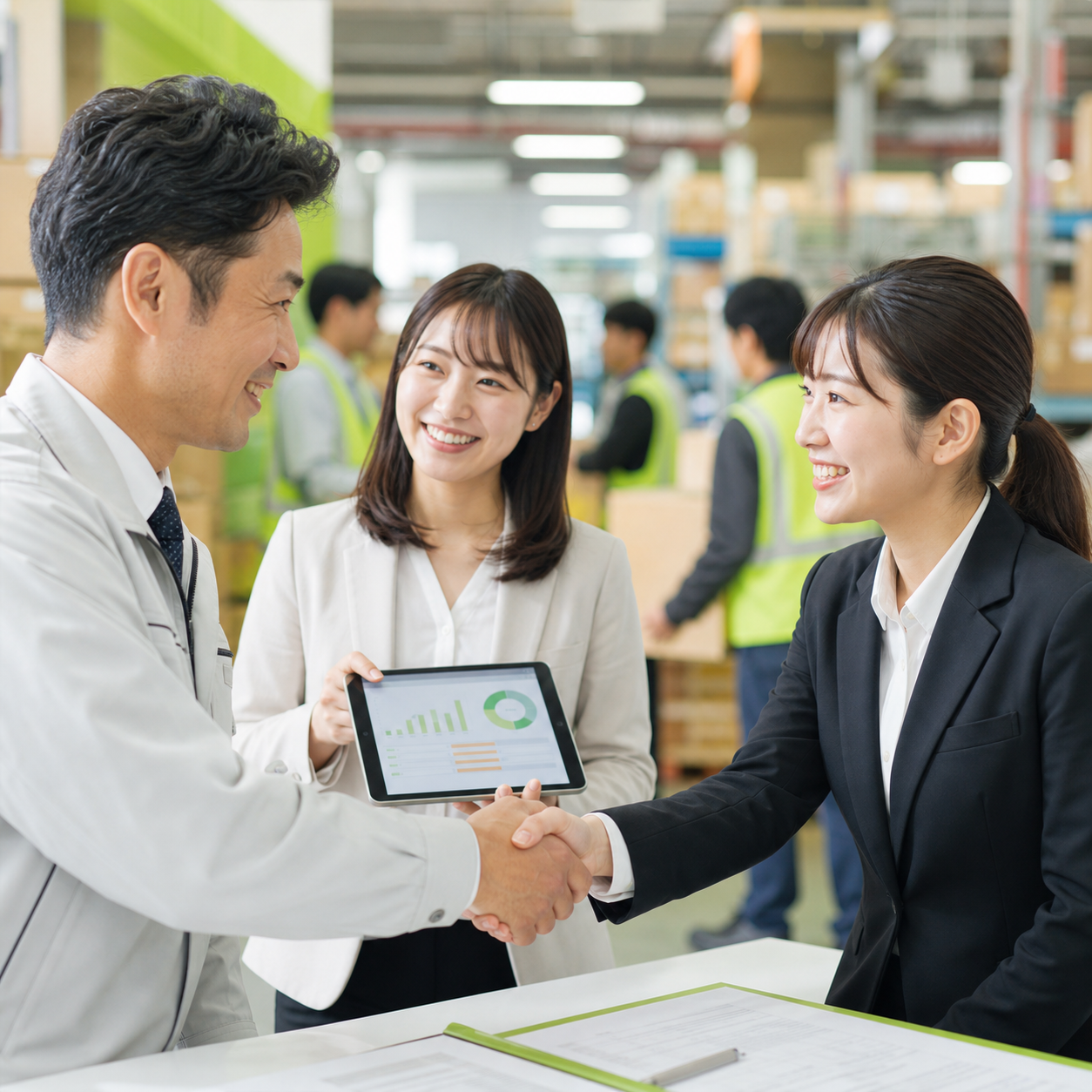 物流企業との商談風景